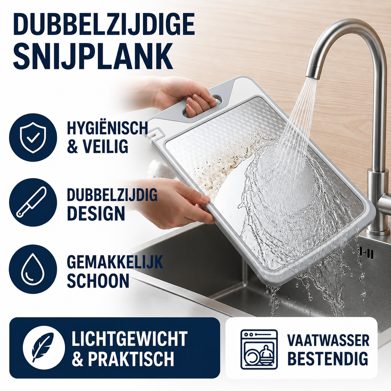 Snijplank | Dubbelzijdige Snijplank Voor Veiliger Koken