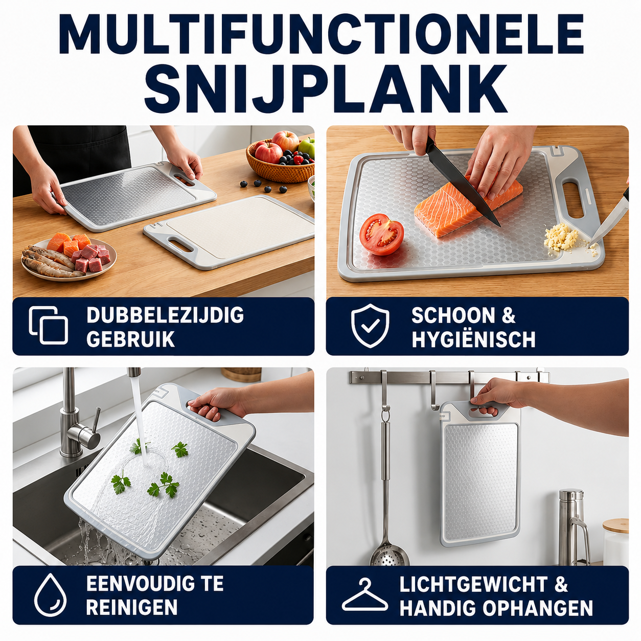 Snijplank | Dubbelzijdige Snijplank Voor Veiliger Koken
