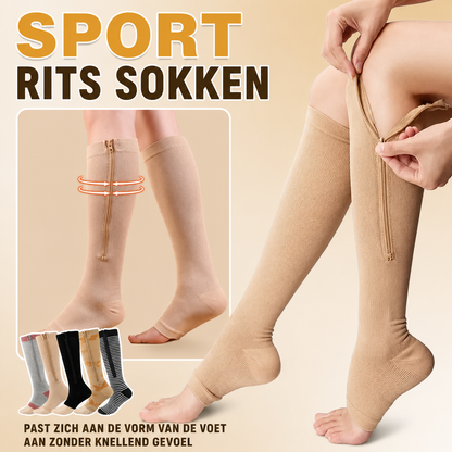 SportRits | Compressiesokken Met Rits Voor Actieve Benen