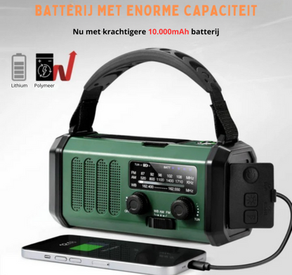 SurviWave | Noodradio met Powerbank 10.000 mAh & Optionele Waterfilter