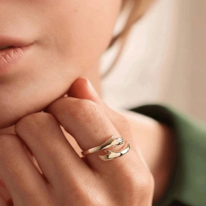 EmbraceRing | Verstelbare Ring met 18K Verguld Design
