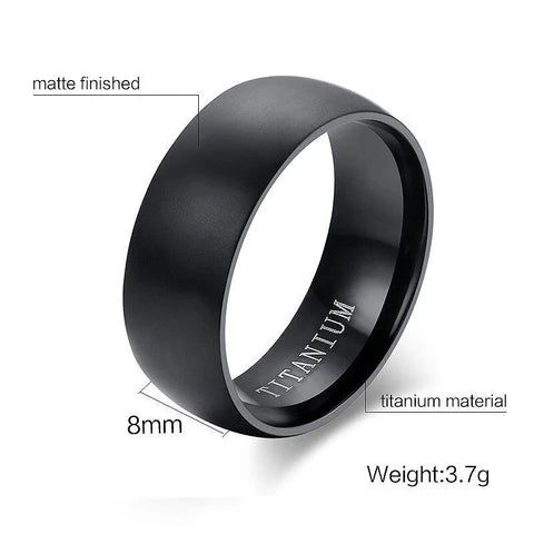 Zwarte Titanium Ringen voor Mannen en Vrouwen