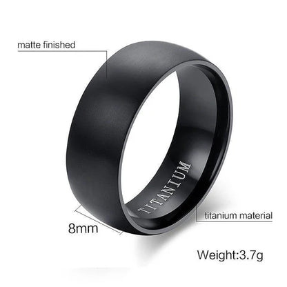 Zwarte Titanium Ringen voor Mannen en Vrouwen