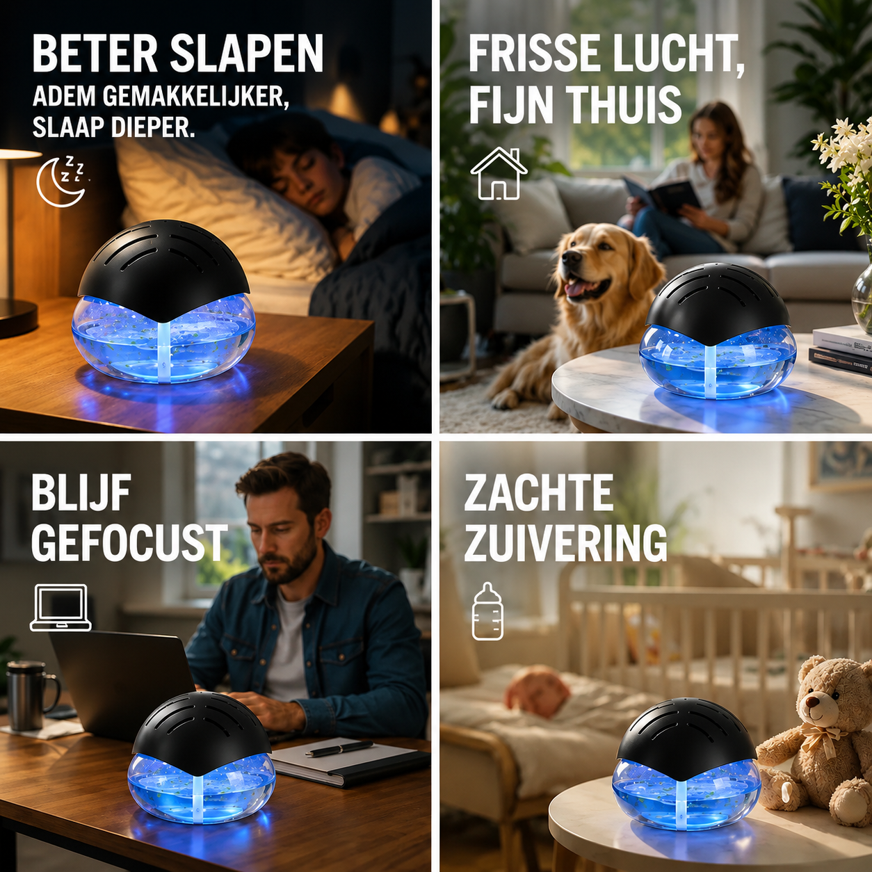 Clean Pod | Watergebaseerde Luchtverfrisser met 7-Kleuren LED