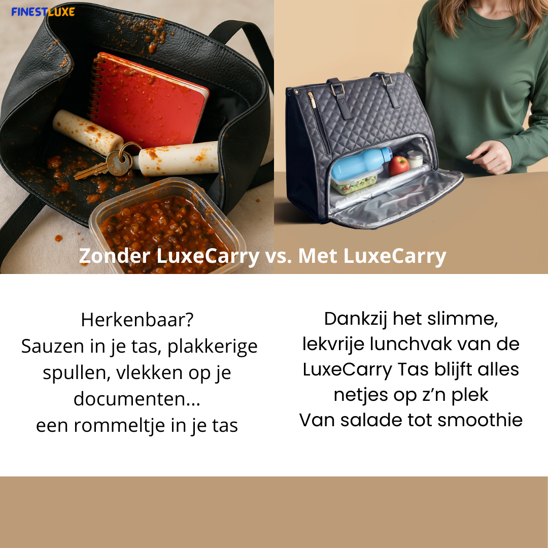 LuxeCarry Tas | Alles-in-één Tas voor Werk, Lunch en Laptop