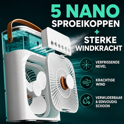 BreezeCool | Draagbare 3-in-1 Luchtkoeler Met Verneveling