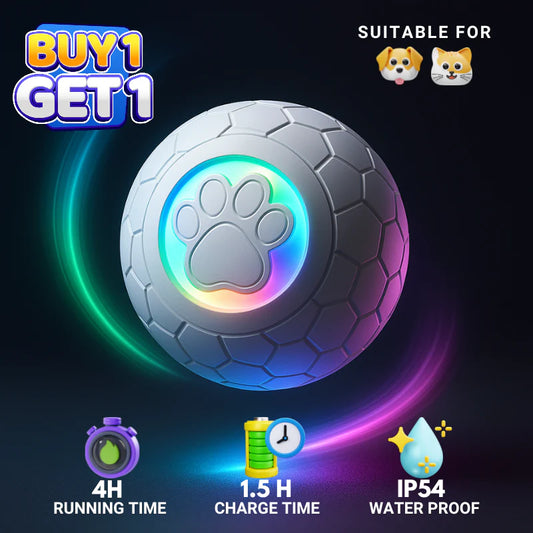 PawBounce Ball | Bewegende speelbal met licht voor actieve honden en katten