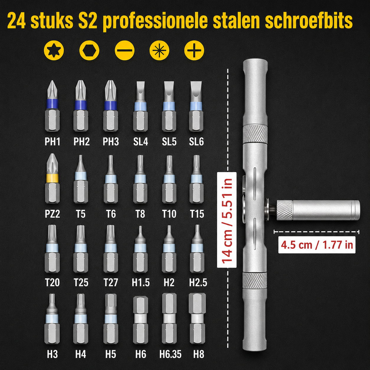 ToolMaster | 24-in-1 Schroevendraaierset Voor Sneller En Slimmer Klussen