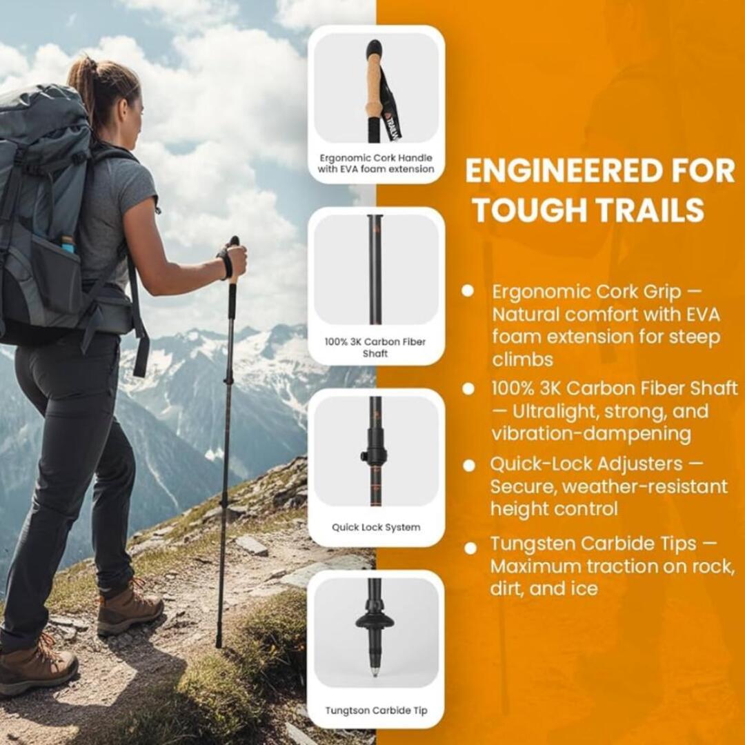 PeakWalker | Opvouwbare en Hoogte Verstelbare Wandelstokken voor Ultiem Comfort