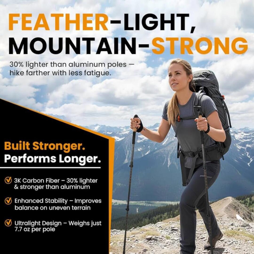 PeakWalker | Opvouwbare en Hoogte Verstelbare Wandelstokken voor Ultiem Comfort