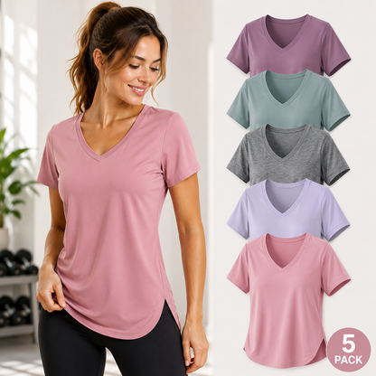 ActiveFit | 5-Pack Zachte V-Hals Sportshirts