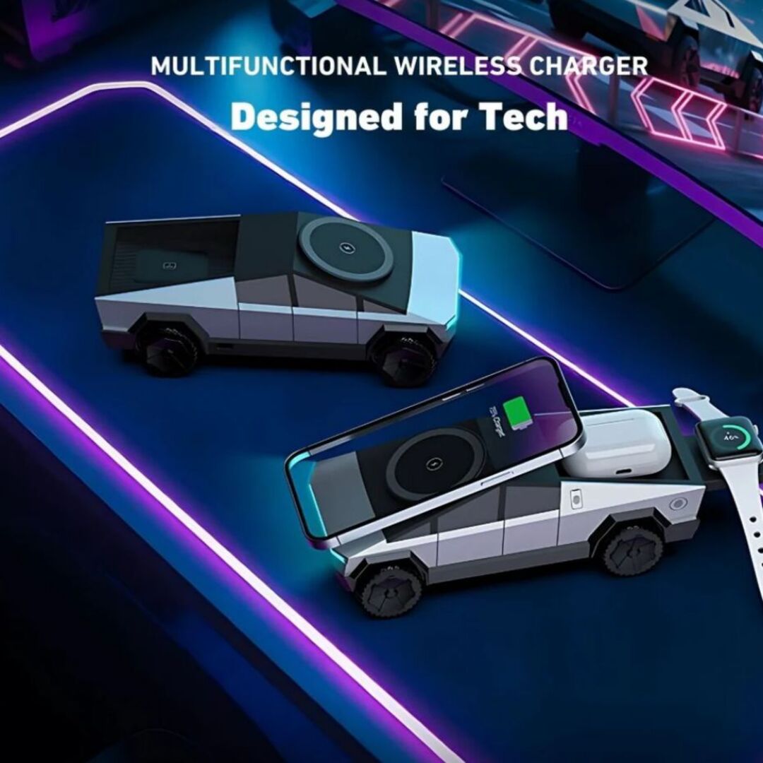 MagStation | 3-in-1 MagSafe Oplaadstation met Rotatie & LED Sfeerverlichting