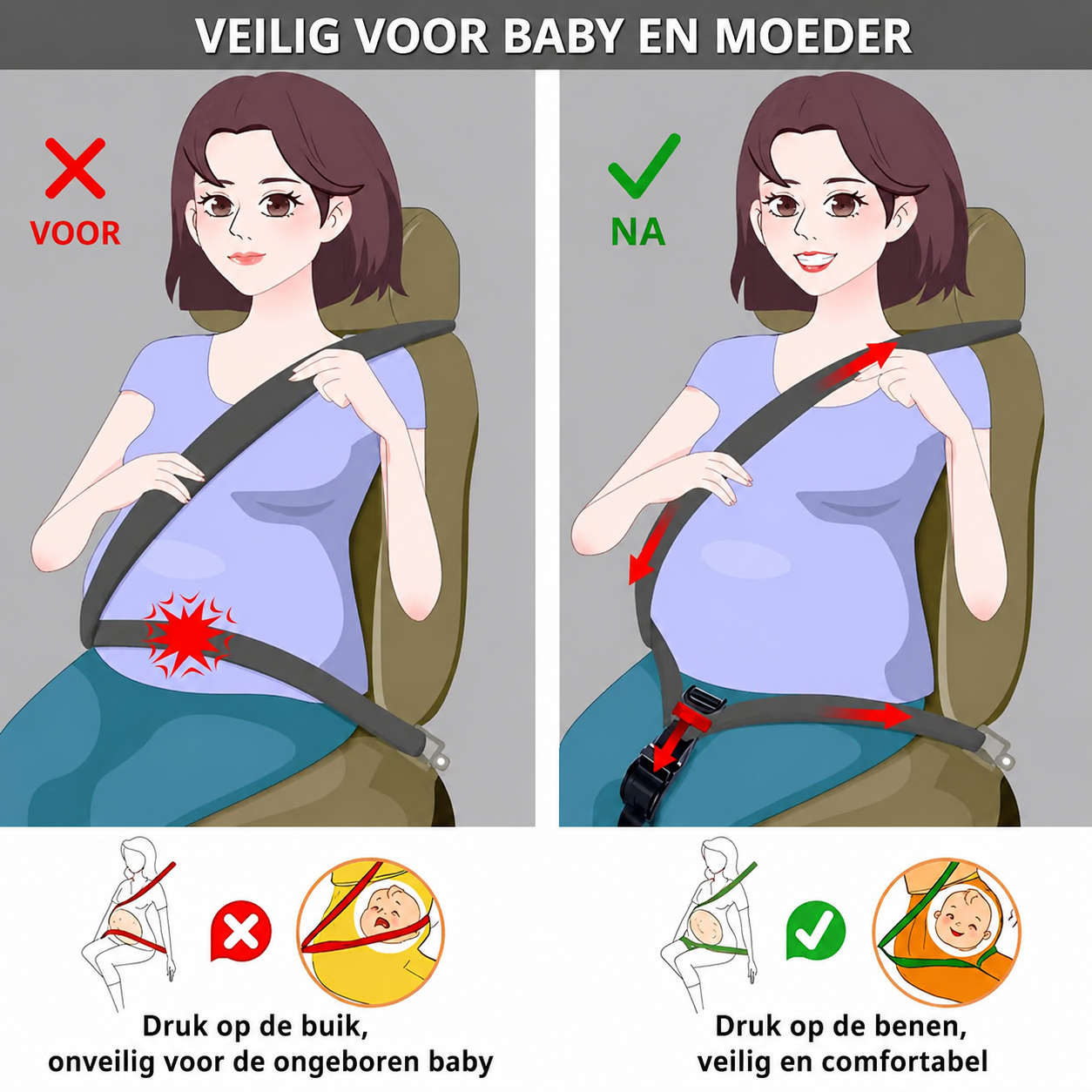 BellySafe | Gordelversteller Voor Zwangere Vrouwen