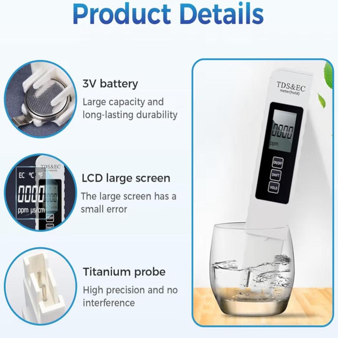 AquaSense | Digitale tester voor waterzuiverheid en TDS-waarden