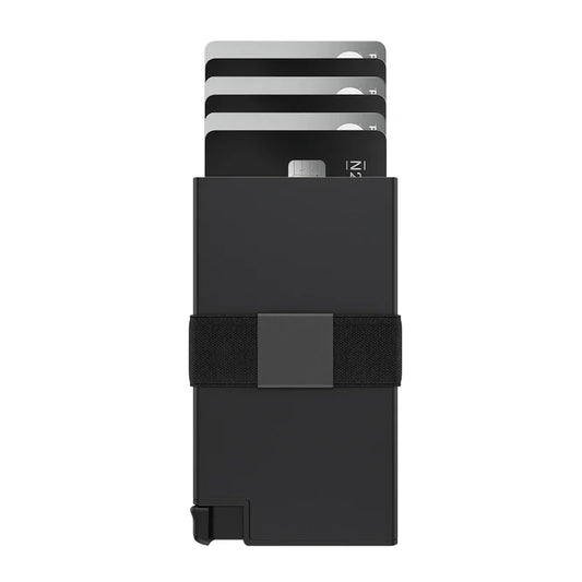 TrackableCardholder | Slimme Aluminium Kaartenhouder met Drukknop en RFID-bescherming