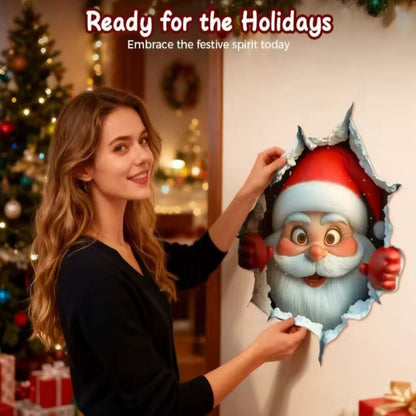 SantaWall | Creatieve 3D Kerstmuurstickers voor Sfeervolle Feestdecoratie