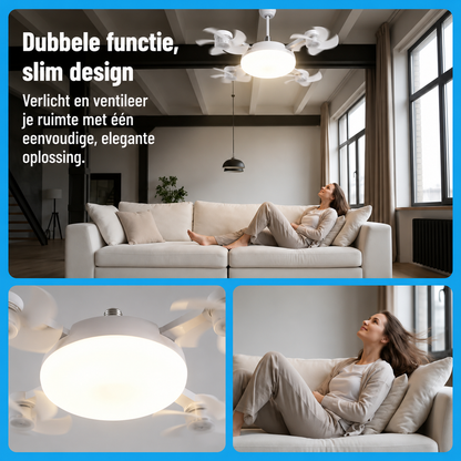 BreezeSocket | 2-in-1 Stille LED-Plafondventilator Met Afstandsbediening