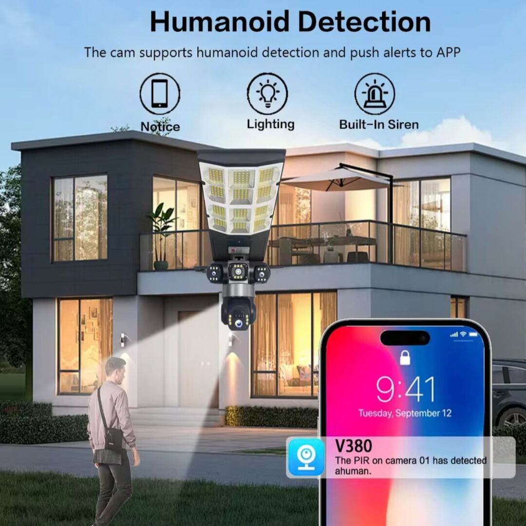 SecureBeam | 4G Beveiligingsspot met Camera & Zonnepaneel
