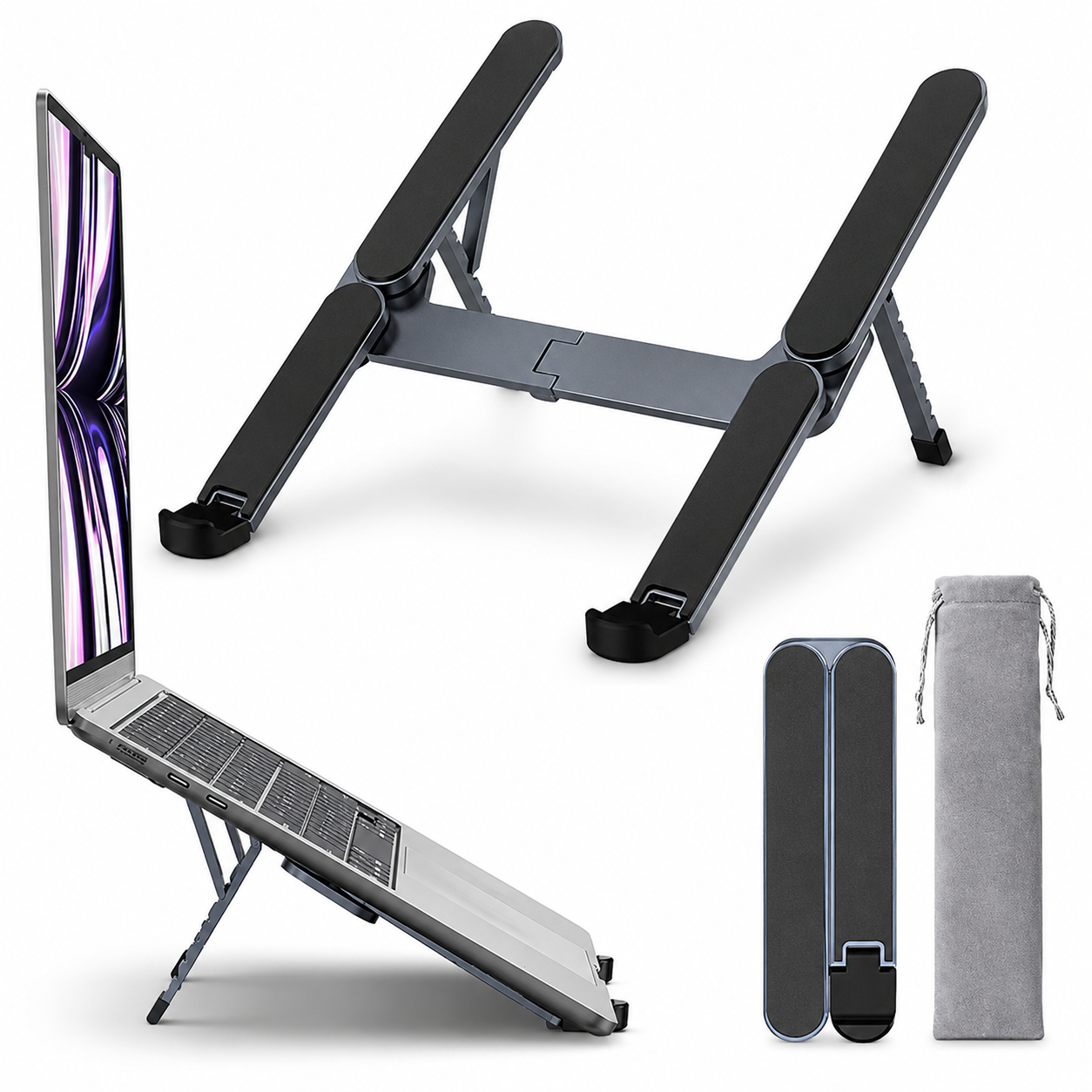 DockStand | Laptopstand En USB-Hub In Één