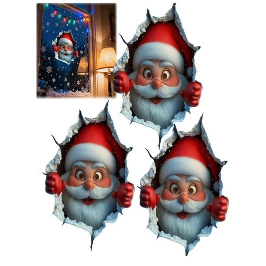 SantaWall | Creatieve 3D Kerstmuurstickers voor Sfeervolle Feestdecoratie