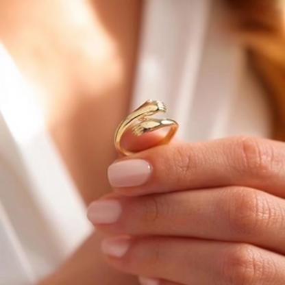 EmbraceRing | Verstelbare Ring met 18K Verguld Design