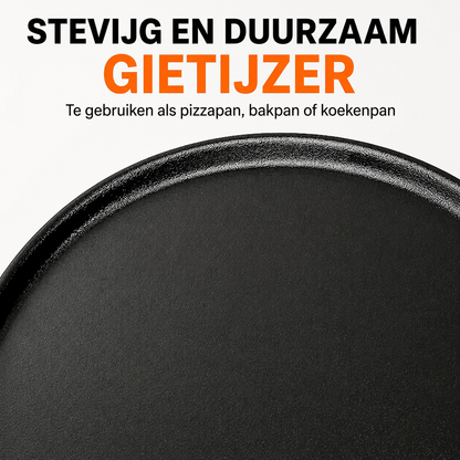 CrispPan | 14 Inch Gietijzeren Pizzapan Voor Een Krokante Bodem