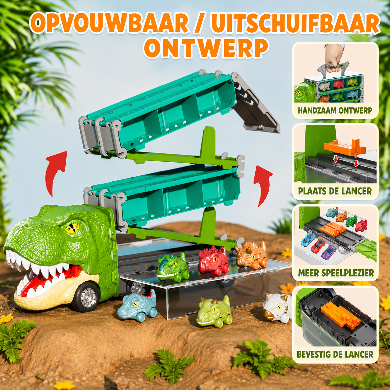 DinoTrack | Dinosaurus Transporttruck Voor Kinderen