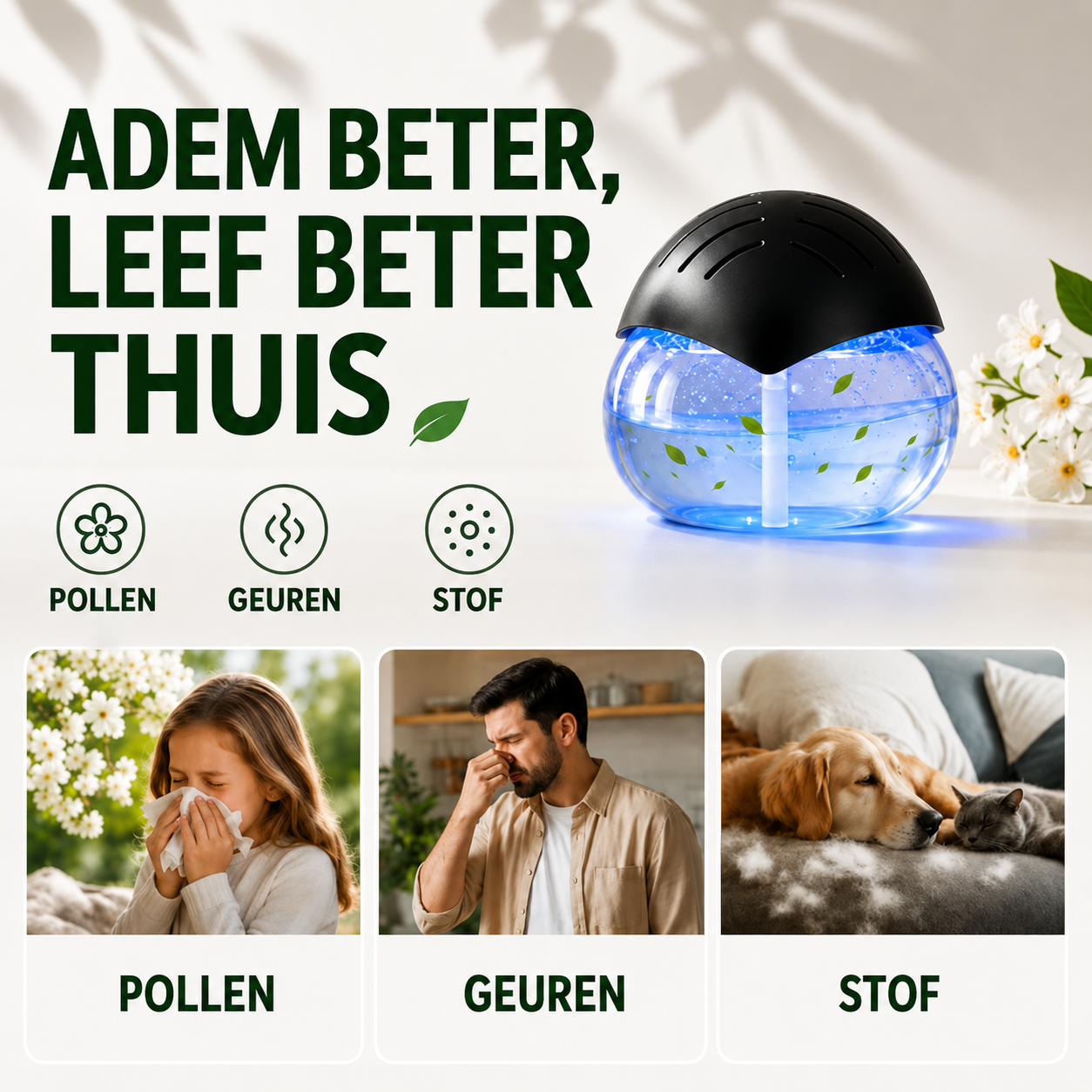 Clean Pod | Watergebaseerde Luchtverfrisser met 7-Kleuren LED