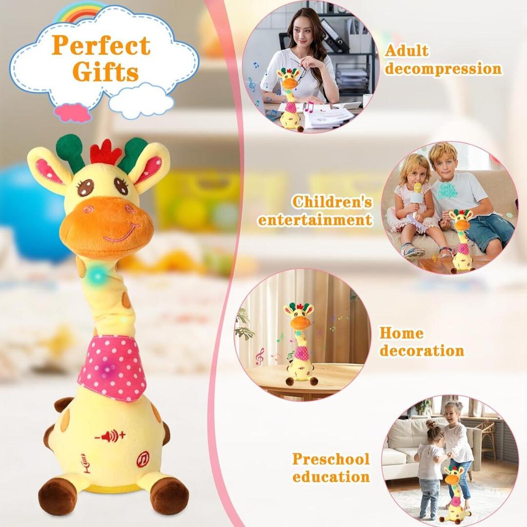 EchoGiraffe | Interactieve Zingende & Dansende Knuffel met Spraakherhaling