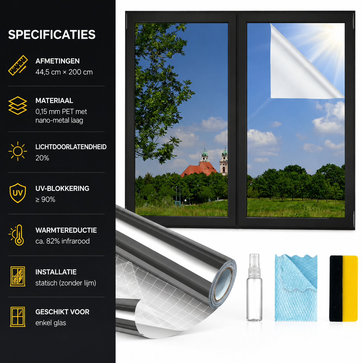 MAGIDEKOR Privacy Film | Direct meer privacy en koelte zonder installatiegedoe