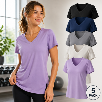 ActiveFit | 5-Pack Zachte V-Hals Sportshirts