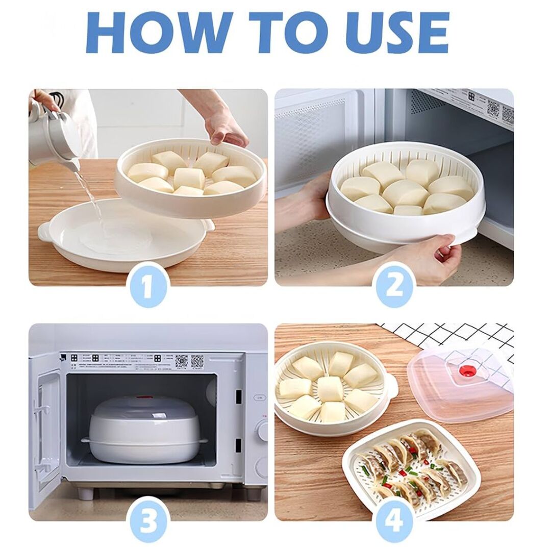 QuickSteam | Dubbel-Laagse Magnetron & Stoommand voor Snel en Gezond Koken