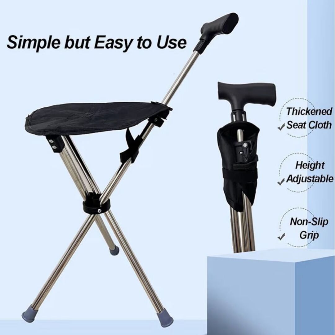 TravelEase | 2-in-1 Wandelhulp met Direct Zitcomfort