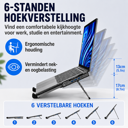 DockStand | Laptopstand En USB-Hub In Één