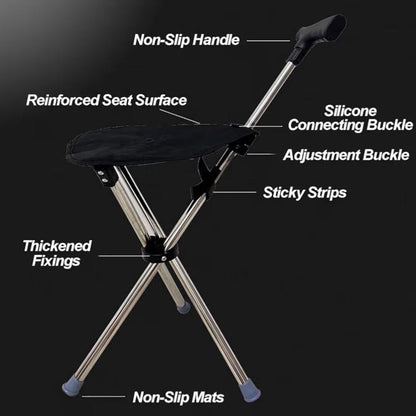 TravelEase | 2-in-1 Wandelhulp met Direct Zitcomfort