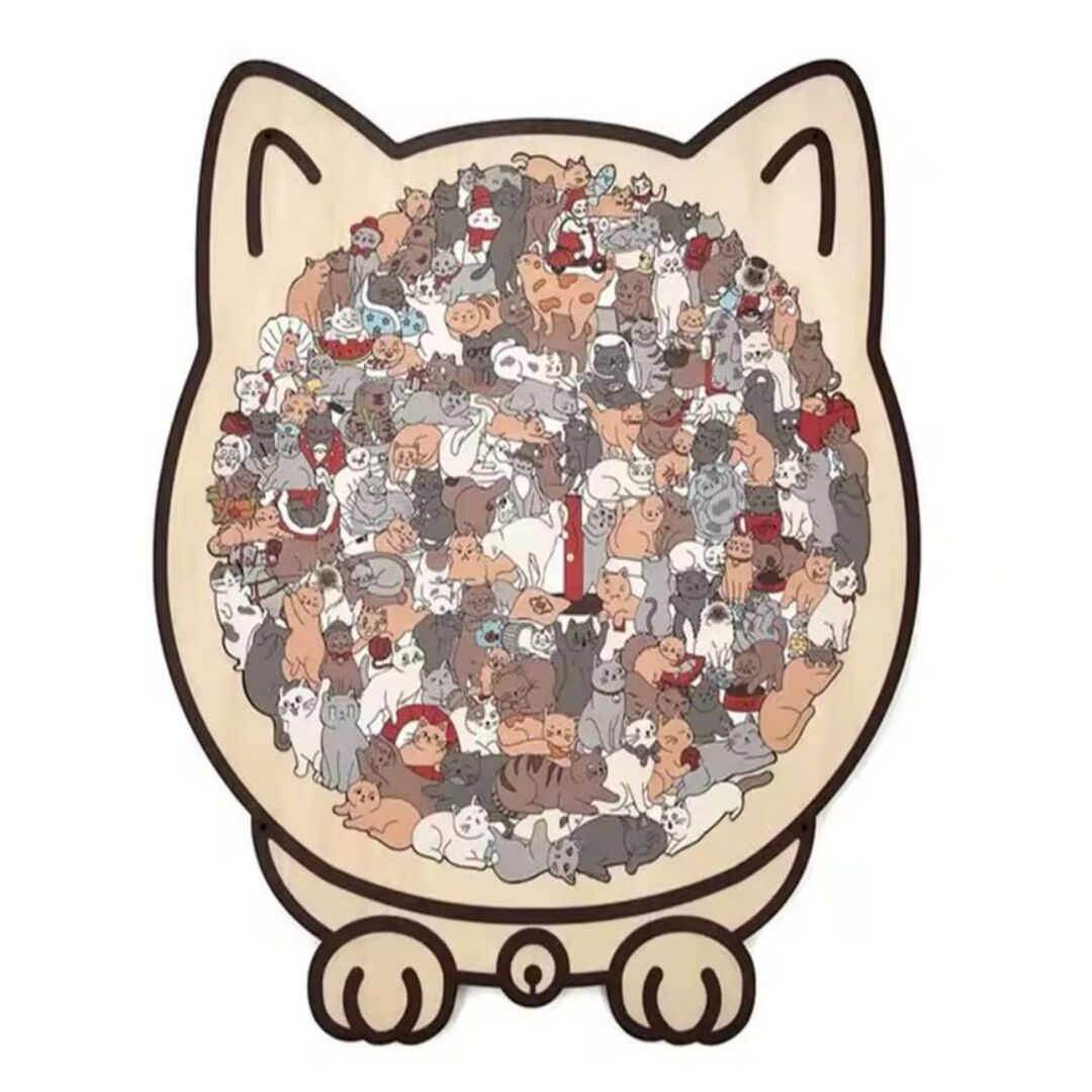 CatPuzzle | 135-Delige Houten Kattenpuzzel voor een ontspannende uitdaging