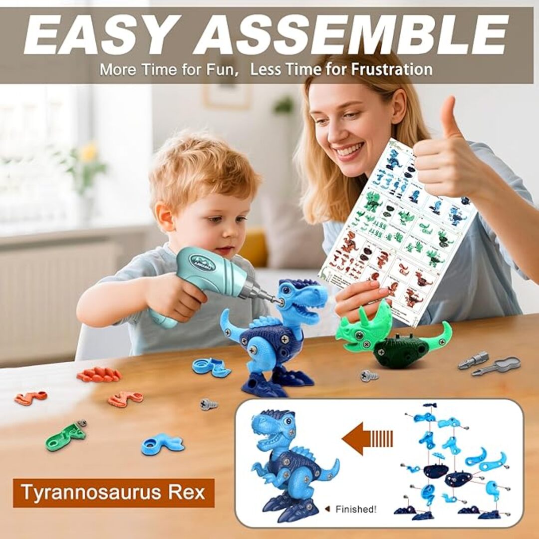 MechaDino | 3-in-1 Dinosaurus Bouwkit met Veilige Elektrische Boor