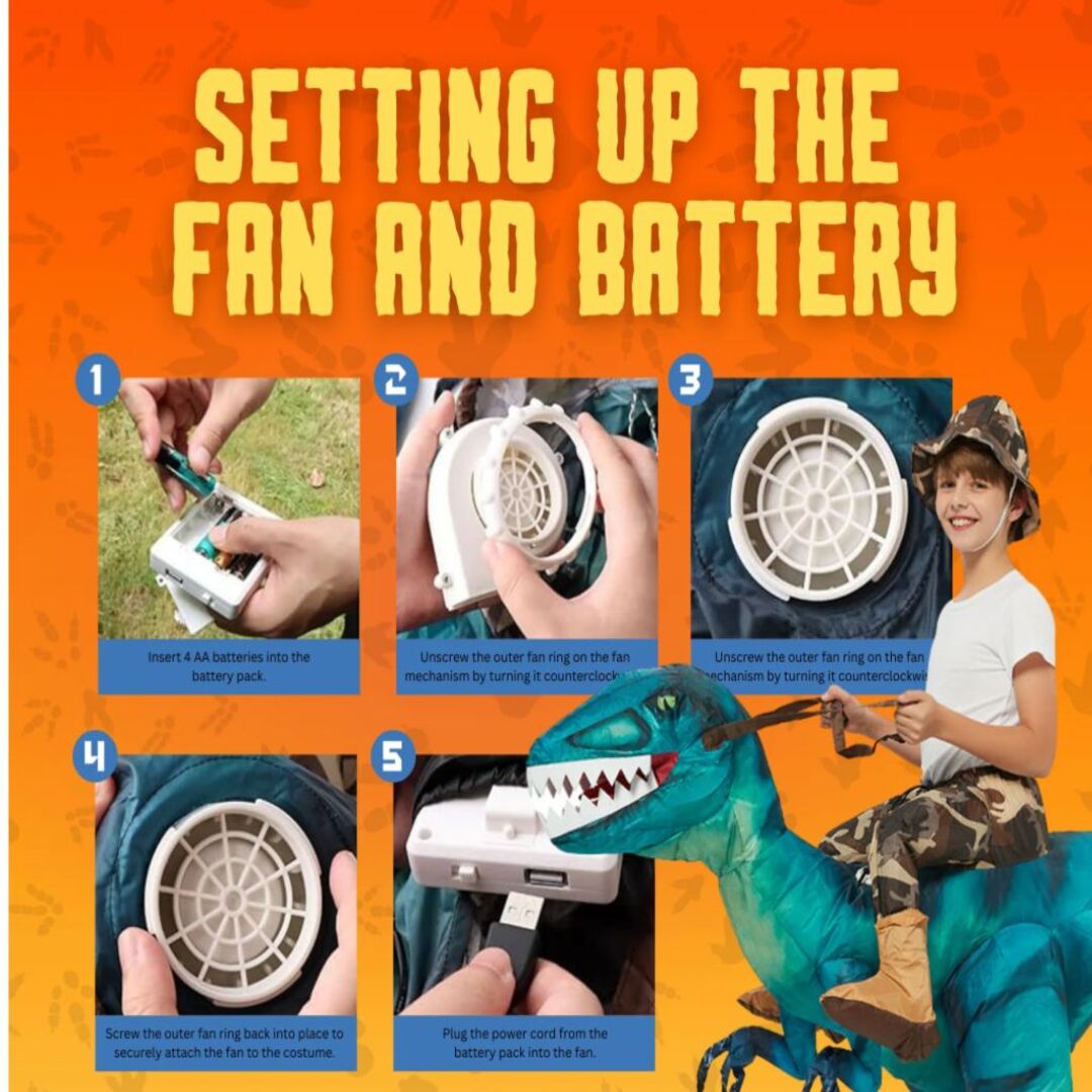 RexRoar | Opblaasbaar Kostuum met LED Ogen