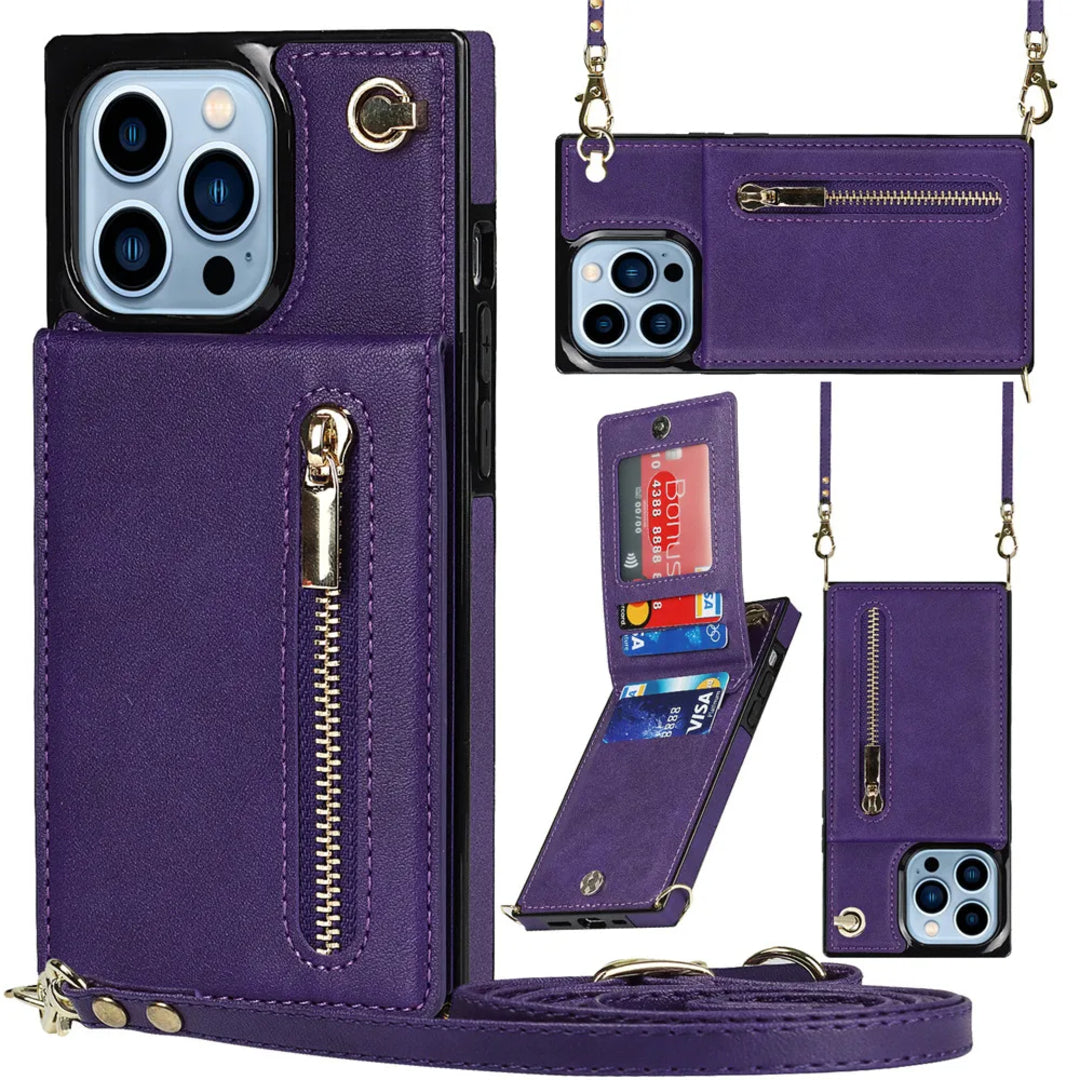 UrbanLoop | Crossbody Beschermhoes met Ritsvak & Kaartsleuven voor Smartphone
