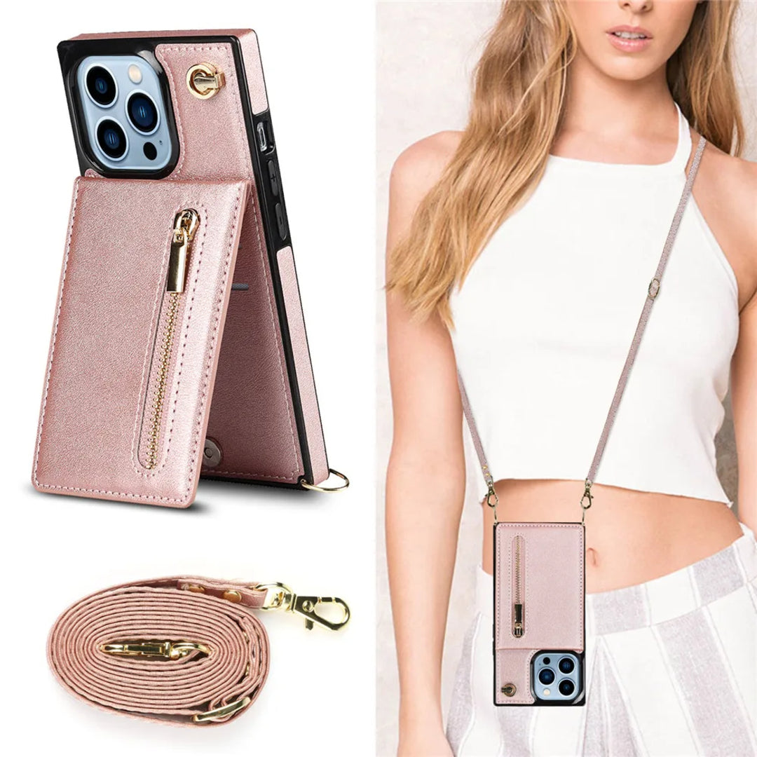 UrbanLoop | Crossbody Beschermhoes met Ritsvak & Kaartsleuven voor Smartphone