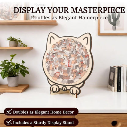 CatPuzzle | 135-Delige Houten Kattenpuzzel voor een ontspannende uitdaging