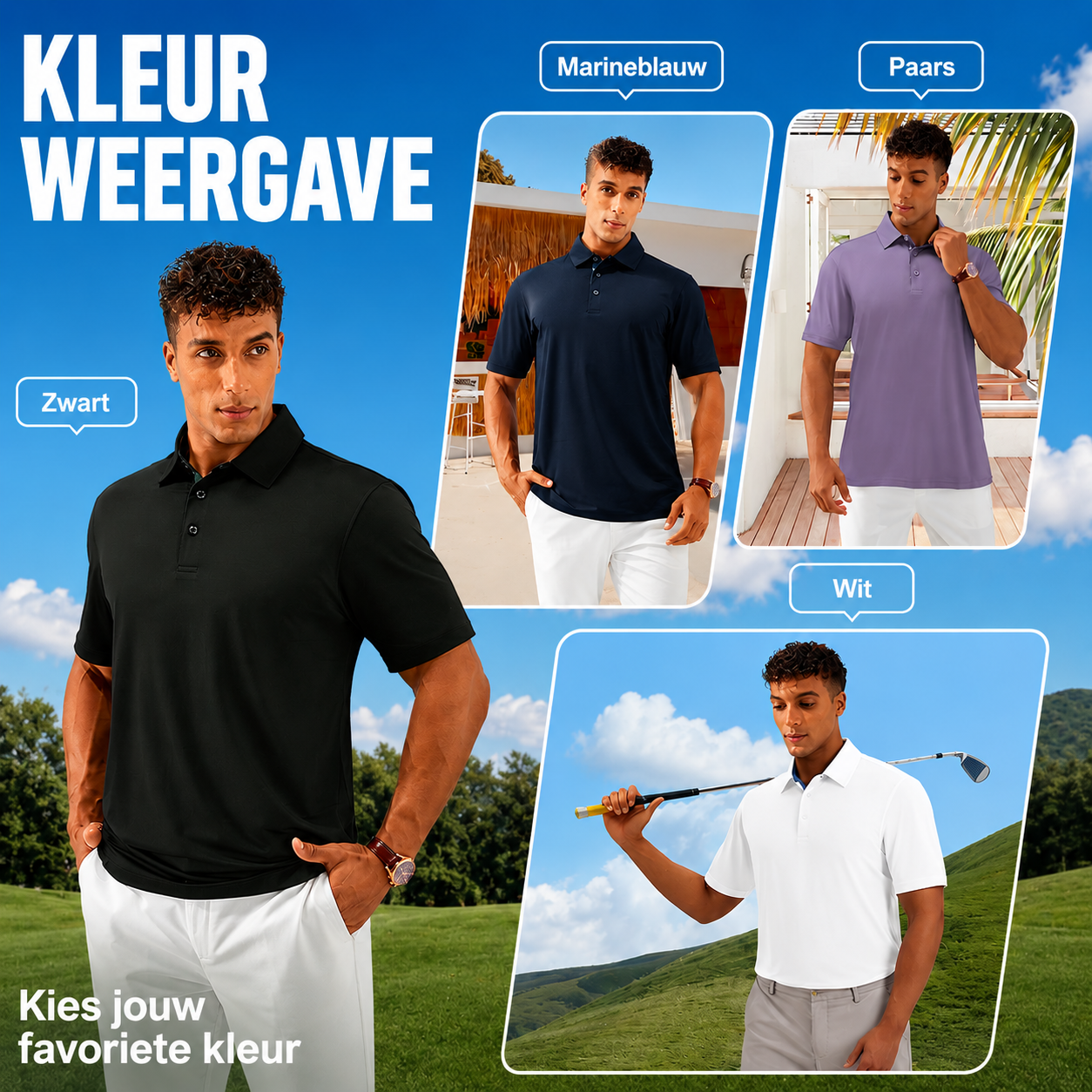 FlexPolo | 3-Pack Stijlvolle Herenpolo's