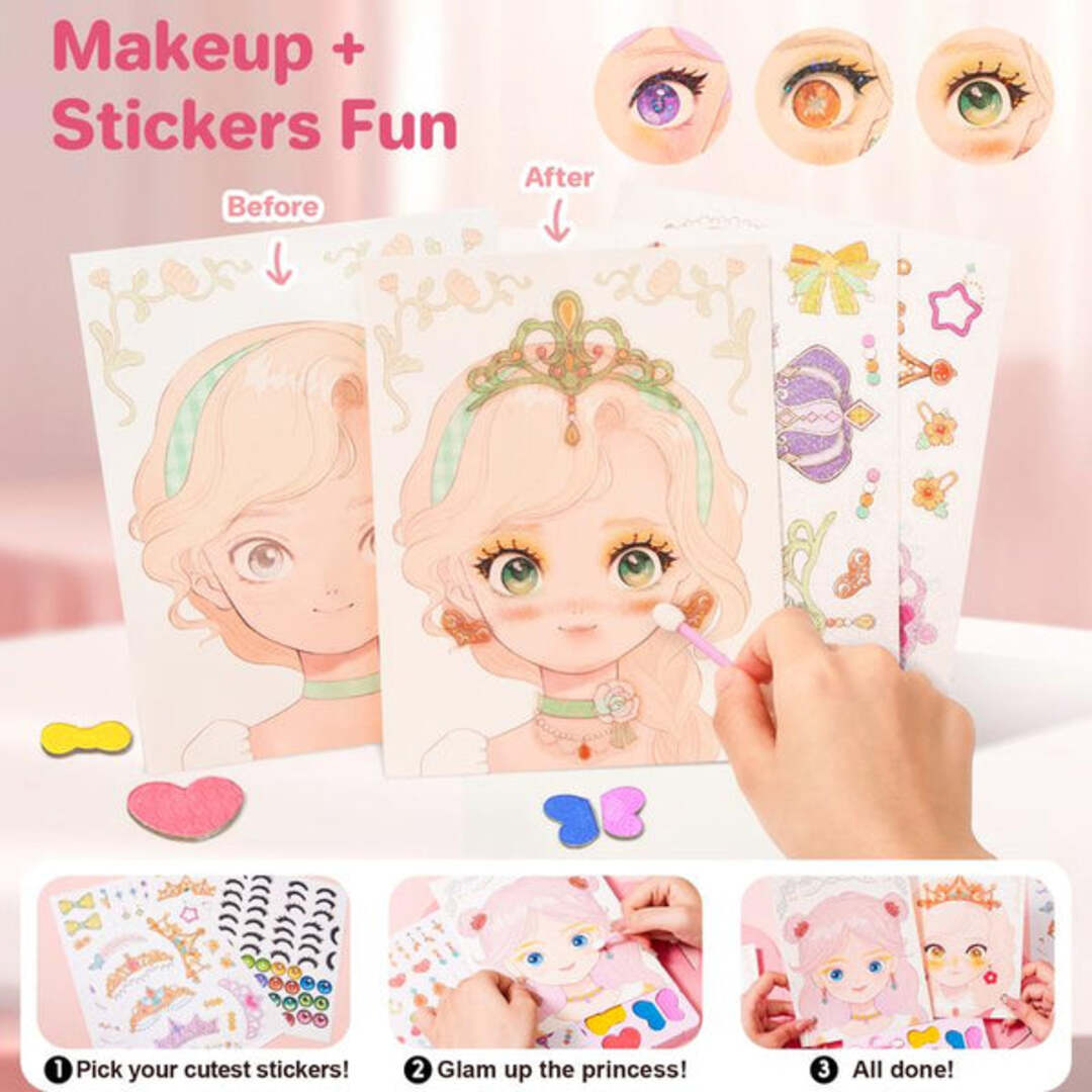 RoyalGlam | Creatief Sticker- & Make-Up Boek voor Kleine Kunstenaars