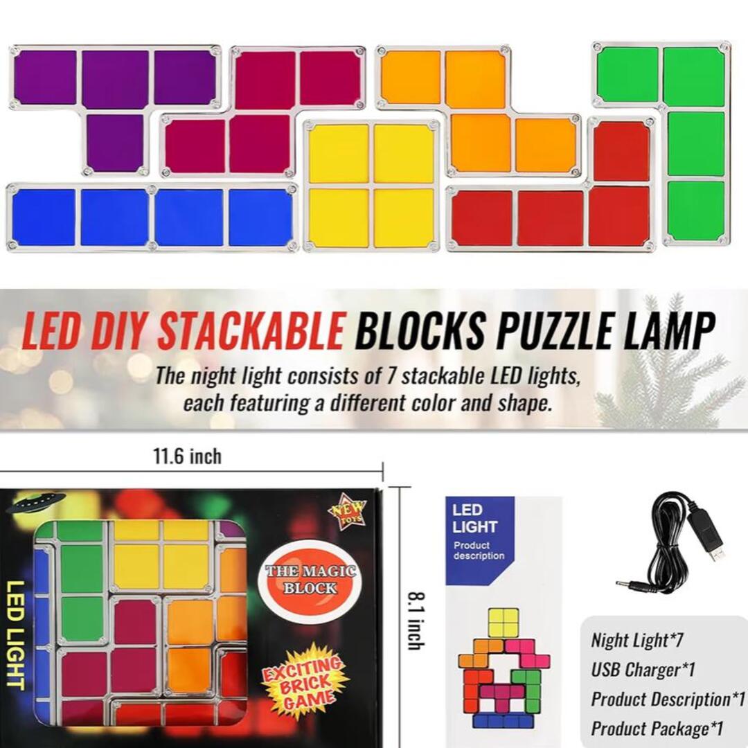 RetroStack | Nostalgische LED-Decoratielamp met Kleurblokken