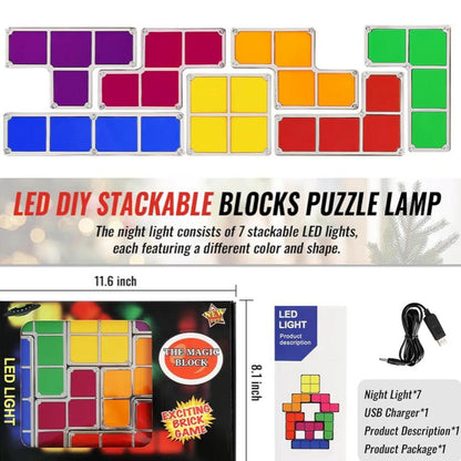 RetroStack | Nostalgische LED-Decoratielamp met Kleurblokken