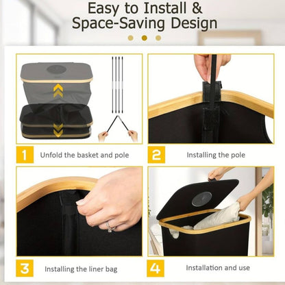 EcoBin | Ruimtebesparende Recyclemand met Afneembare Zak