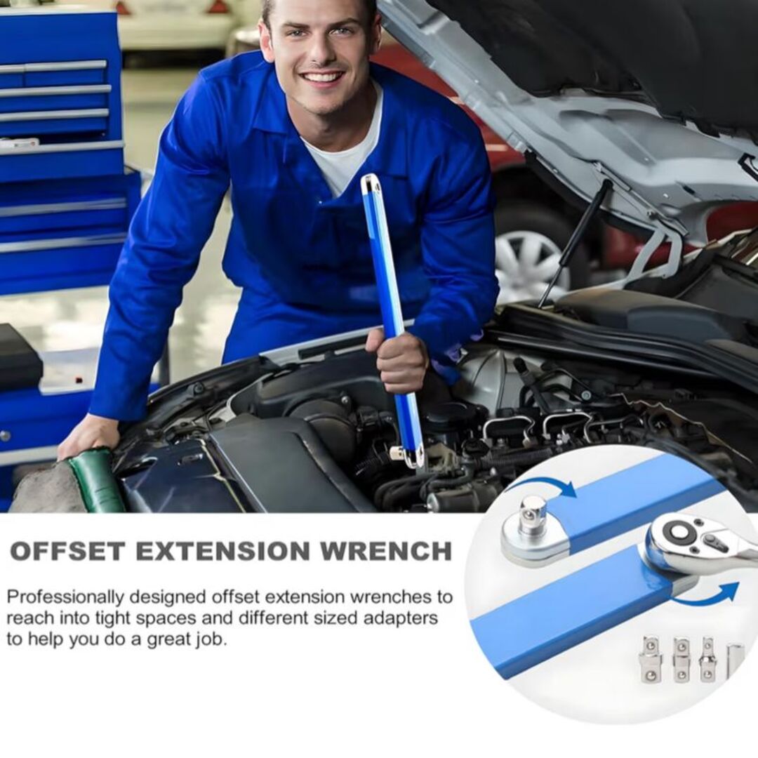 QuickFix | Dubbel Hoofd Reparatiesleutel voor Smalle Ruimtes