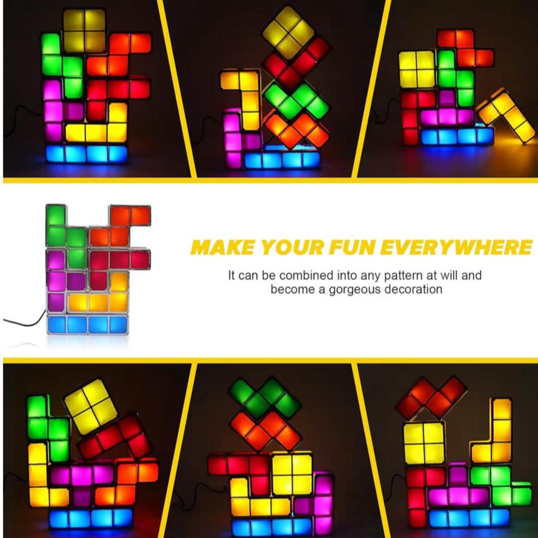 RetroStack | Nostalgische LED-Decoratielamp met Kleurblokken