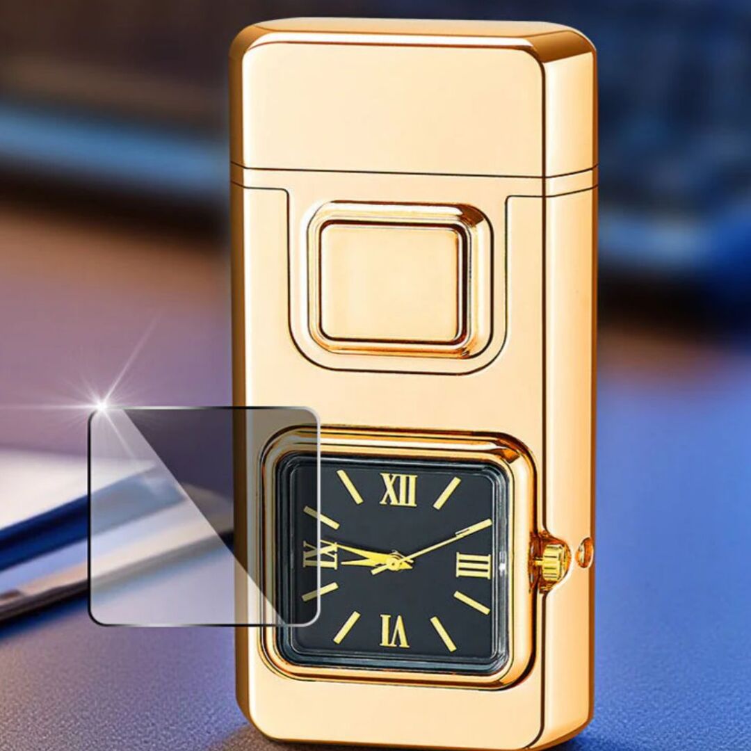 FlareTime | Multifunctionele Aansteker met Dynamisch Horloge en Verschillende Ontstekingsopties