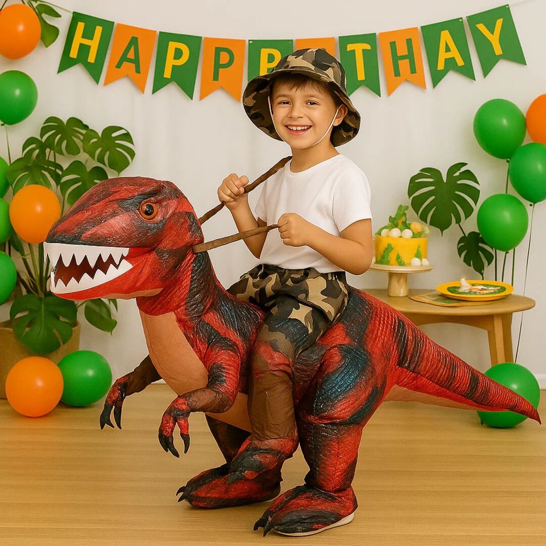 RexRoar | Opblaasbaar Kostuum met LED Ogen